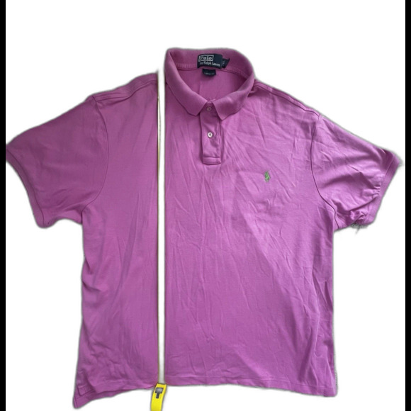 Polo by Ralph Lauren Men's Polo Shirt Short Sleeve Pink Custom Fit Size 2XL - Picture 5 of 10
